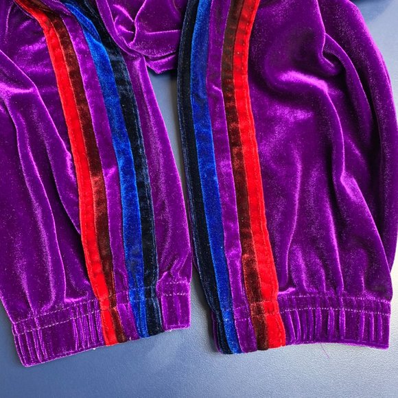Aviator Nation Kid's Classic Velvet Sweatpants in Purple - Picture 7 of 12